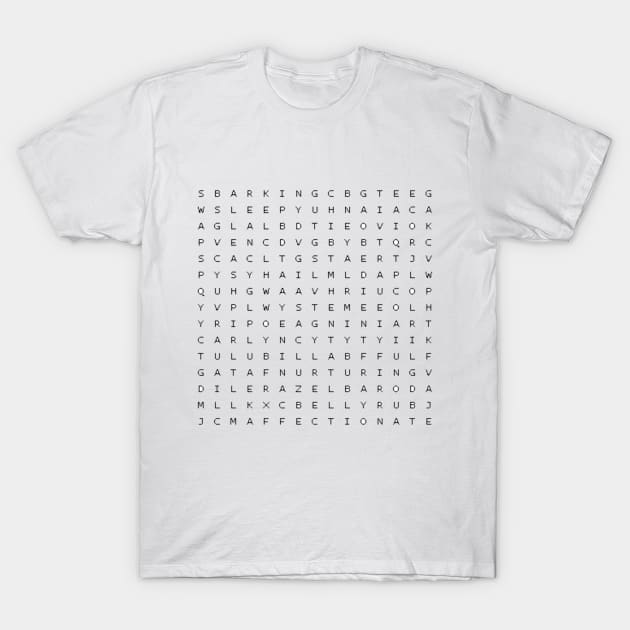 Dog Lovers Word Search T-Shirt T-Shirt by ChristophZombie